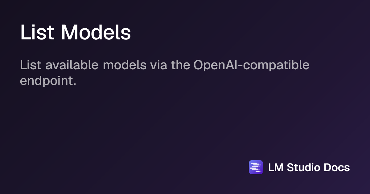 List Models | LM Studio