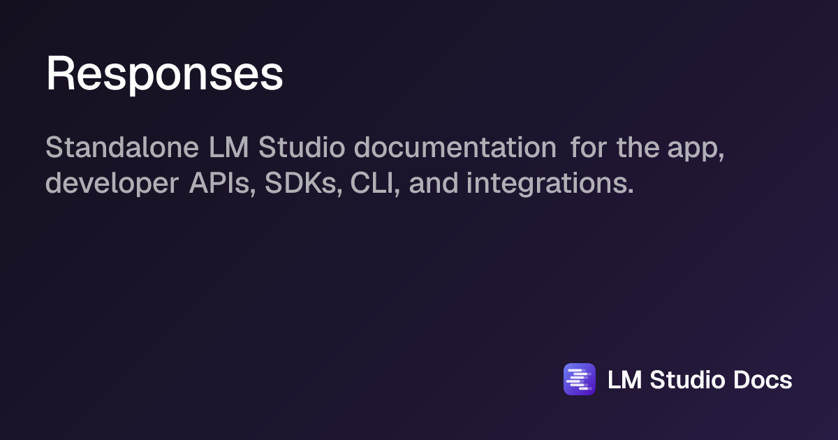 Responses | LM Studio