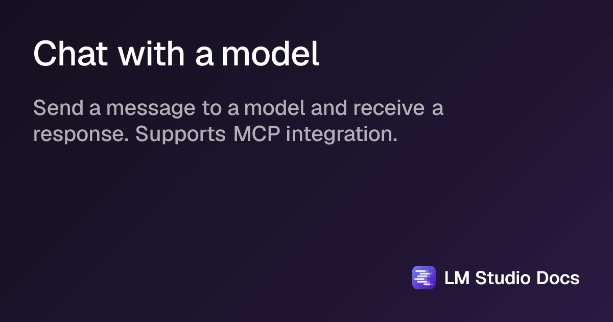 Chat with a model | LM Studio