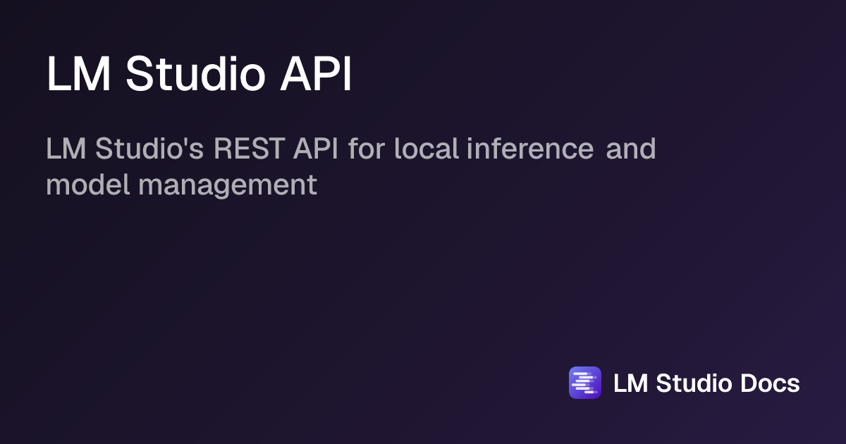 LM Studio API | LM Studio