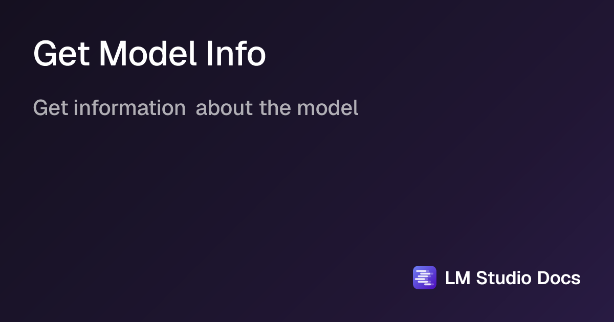 Get Model Info | LM Studio