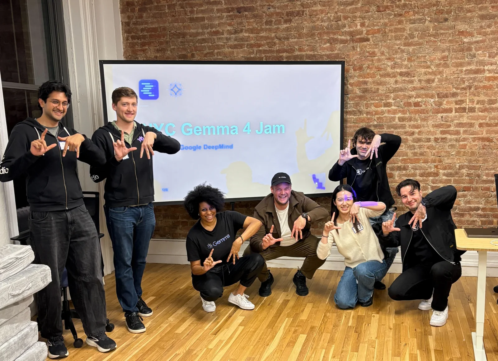 LM Studio team and community members at an office event